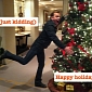Kiefer Sutherland Tackles Christmas Tree in Holiday 'Card' for Fans