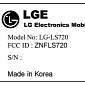 LG LS720 Spotted at FCC, It’s a Mid-Range Jelly Bean Phone with LTE Support