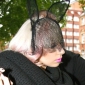 Lady Gaga Does London in Bunny Ears Headdress