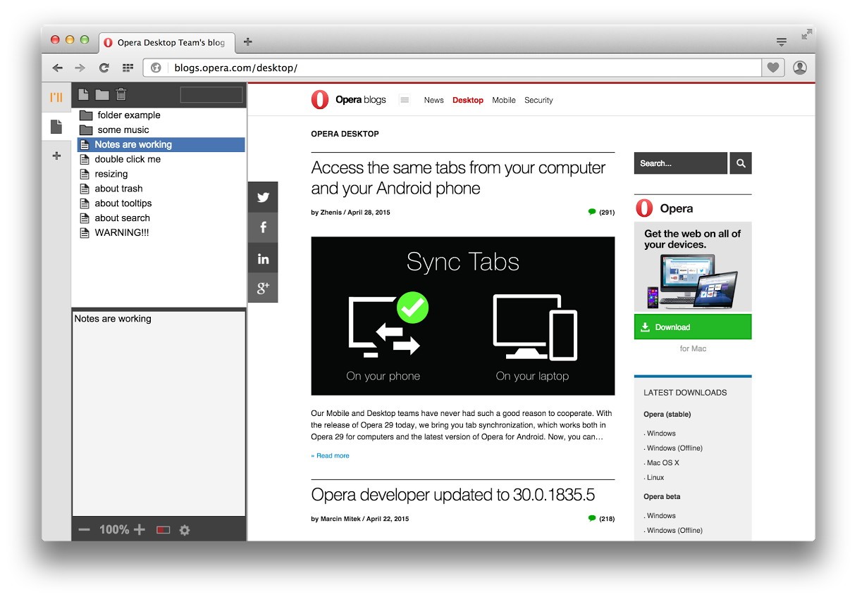 Latest Opera 29 Stable Update Is Based on Chromium 42, Fixes Mac OS X Bugs