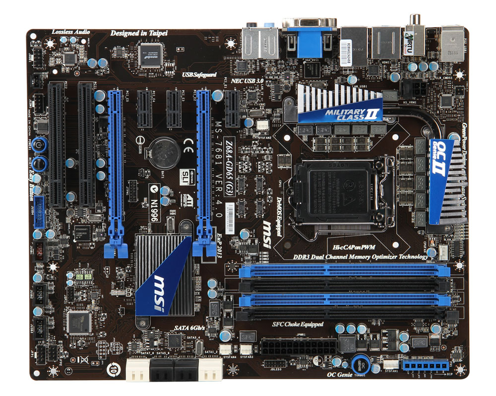 MSI Z68A-GD65 (G3) Also Sports PCI Express 3.0 Support