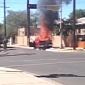 Man Drives Burning Truck Through Downtown Albuquerque – Video