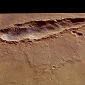 Mars Express Images Elongated Impact Crater