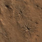 Mars Reveals Spider-Like Features at South Pole