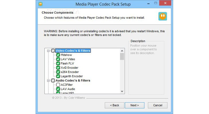 media player codec pack download.com