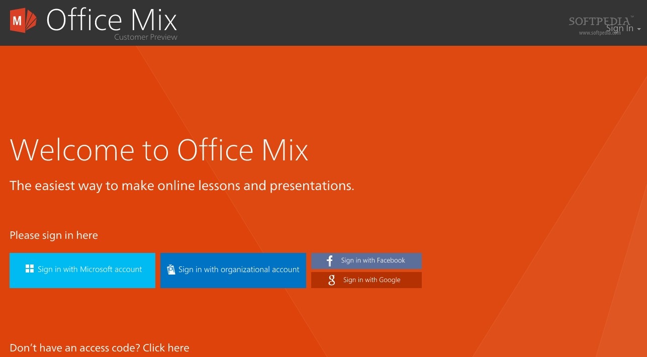 log into microsft office mix