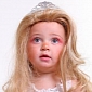 Miss Mini Princess Wears Make-up and a Wig in Beauty Pageant
