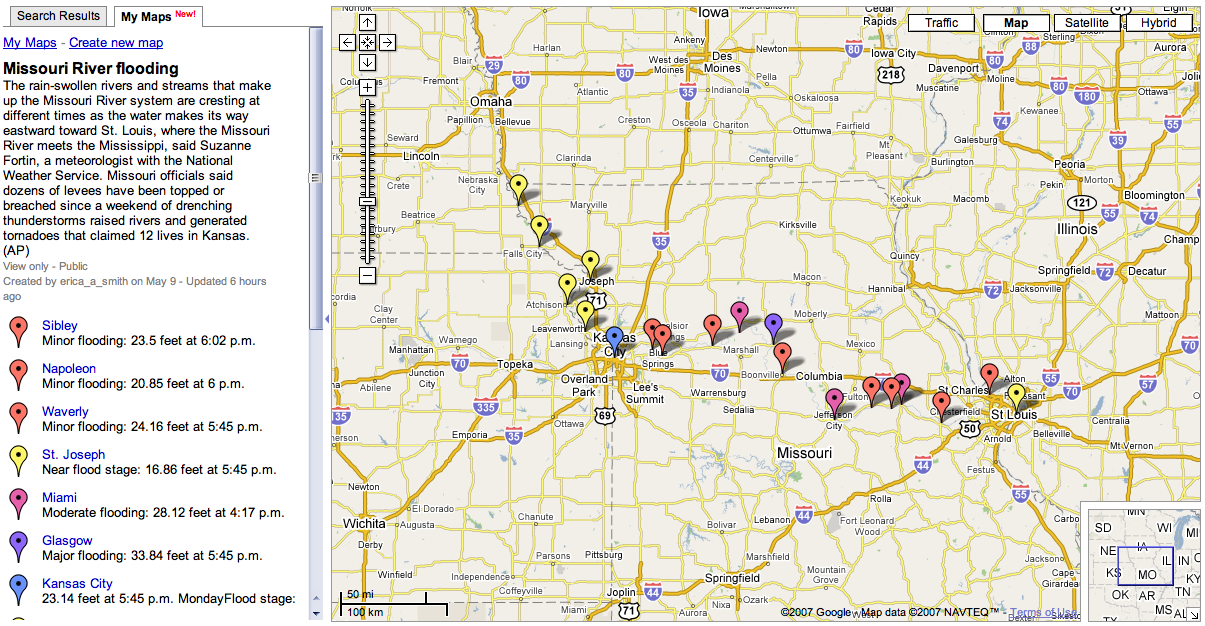 Missouri Flood Map Powered By Google