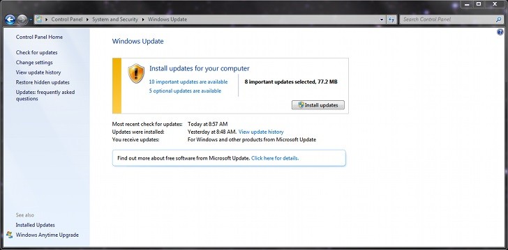 windows 7 update for mac