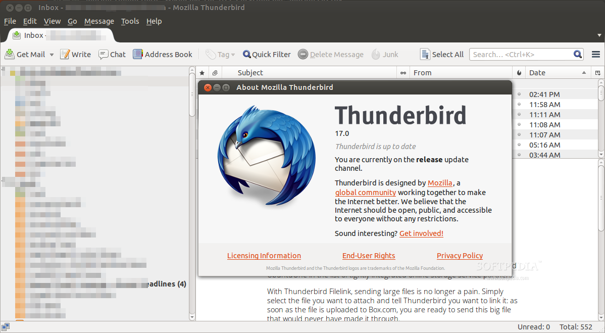 thunderbird for mac close button disappeared