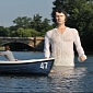 Mr. Darcy Statue Planted in Lake at Hyde Park Promotes New Drama Channel – Video