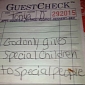 Mystery Client Pays Meal, Leaves Note for Family with Special Needs Child