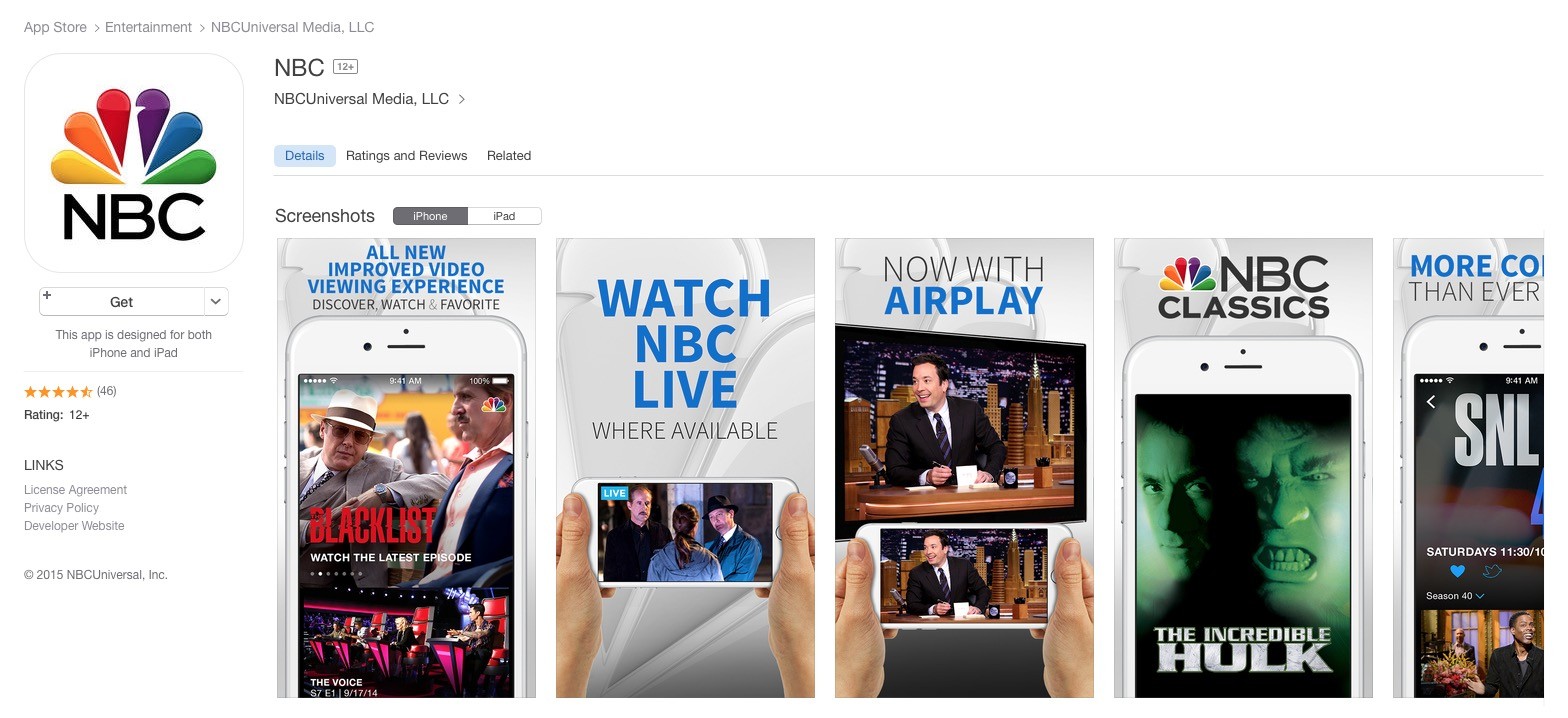 nbc app without cable