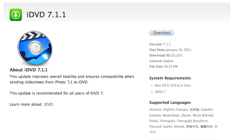 Idvd 7.0 4 For Mac