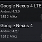Nexus 4 LTE Confirmed by Benchmark, Runs Android 4.3.0