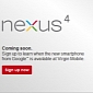 Nexus 4 Now on “Coming Soon” at Virgin Mobile Canada