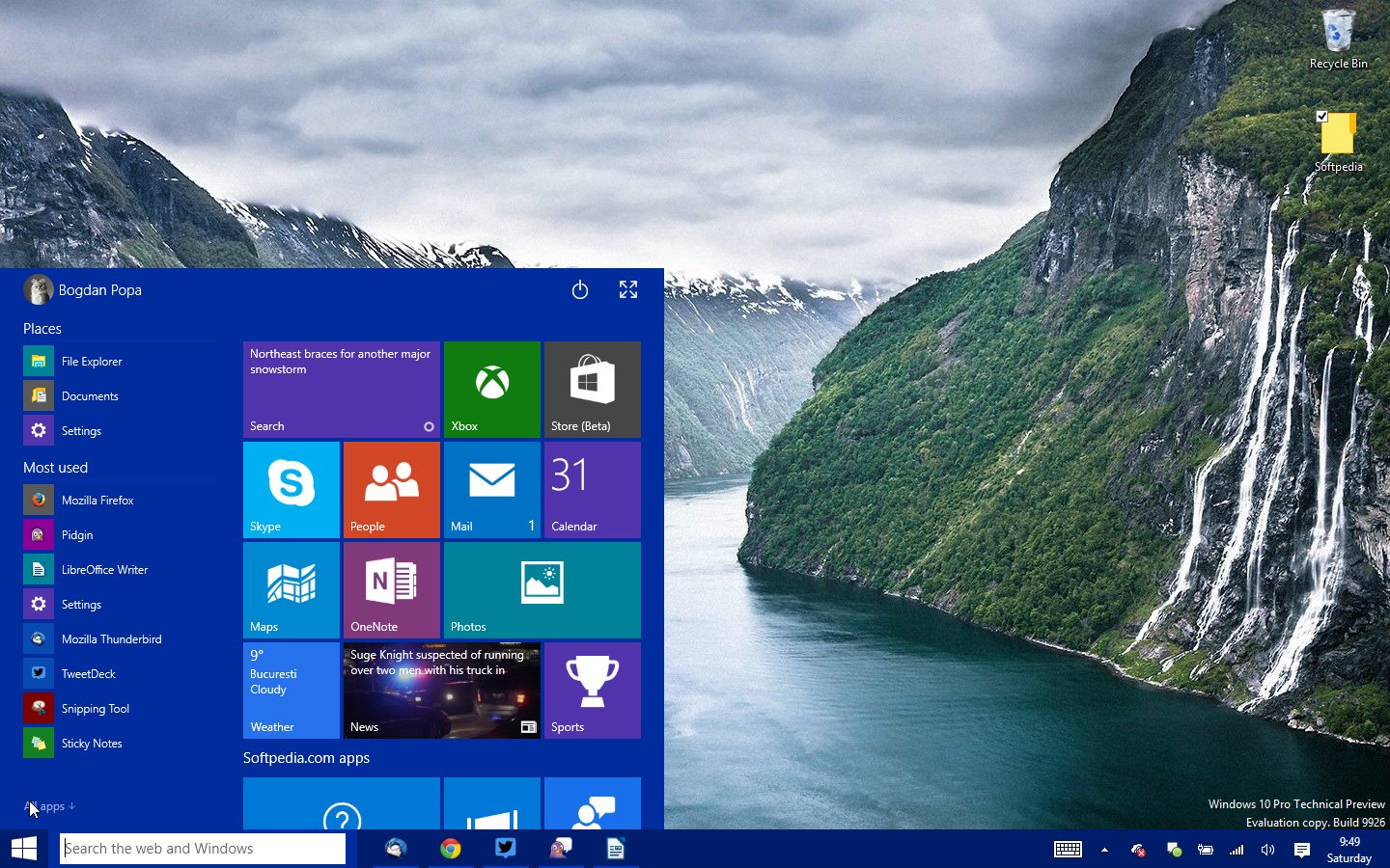 Windows 10 build 9926