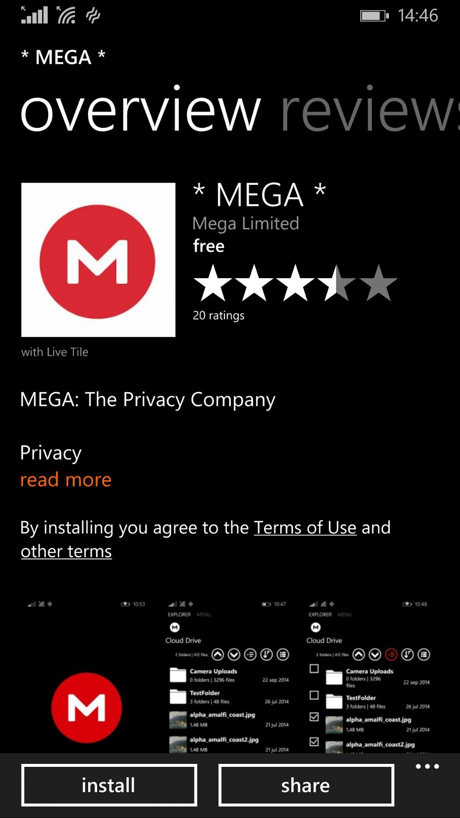 Official Mega App For Windows Phone Now Available For Download