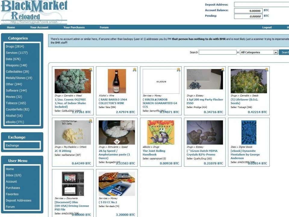 Dark web drug marketplace