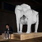 Origami Artist Creates Life-Size Elephant by Folding a Single Sheet of Paper
