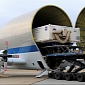 Orion's Heat Shield Removed from Super Guppy Airplane
