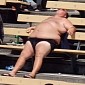 Photo of Shirtless Baseball Fan Sunbathing During Game Goes Viral