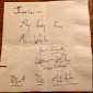 Photo of the Day: Aaron Paul’s Motivational Napkin Message for Fan