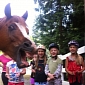 Photobomb Moment Includes Horse, Little Girl