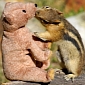 Picture of the Day: Chipmunk Gives Teddy Bear a Kiss