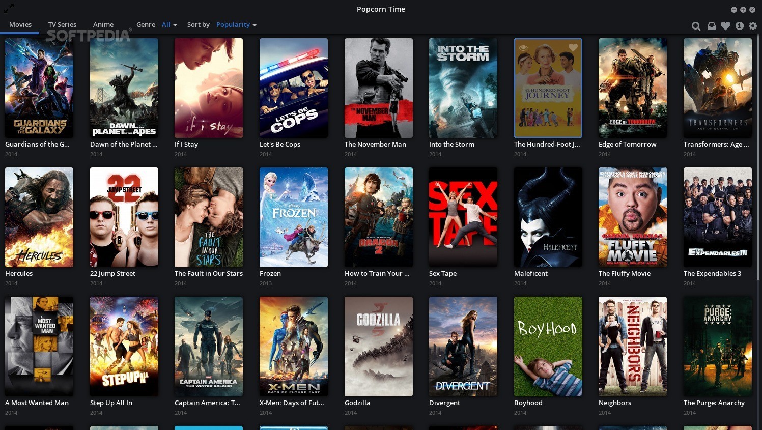 popcorn time movie lists