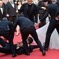 Prankster Sticks Head Under America Ferrera's Dress at Cannes Film Festival - Video