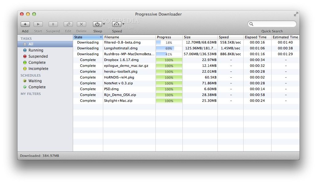 create task in progressive downloader