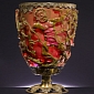 Roman Goblet Changes Color Depending on Whether It's Lit from Behind or the Front