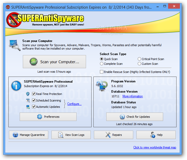 download SuperAntiSpyware Professional X 10.0.1256