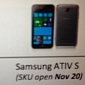 Samsung ATIV S Arriving in Canada in Late November
