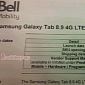Samsung Galaxy Tab 8.9 LTE Arriving at Bell Canada on December 7