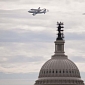 Shuttle Discovery Flies over the Capitol