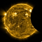 Solar Eclipse Seen from Orbit