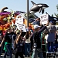 Some 100 PETA Activists Protest SeaWorld Float, 19 of Them Get Arrested