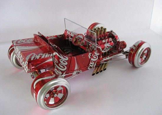 Teacher Turns Beer and Coke Cans into Classic Car Replicas