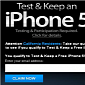 Test & Keep an iPhone 5 Spam Campaign