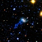 The First Dying Galaxy Ever Observed Leaves Gas Fireballs Behind