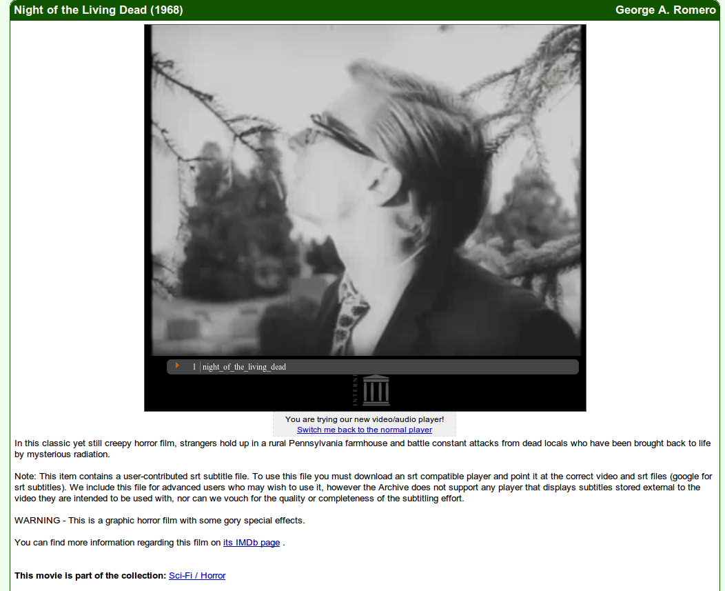 The Internet Archive Gets a HTML20 Player for Its 220,20 Clips