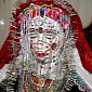 Traditional Bulgarian Bride Marries with Eyes Closed and Face Painted in White
