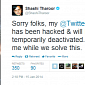 Twitter Account of Indian Minister Shashi Tharoor Hacked