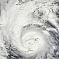 Typhoon Sanba Moves Over the Korean Peninsula