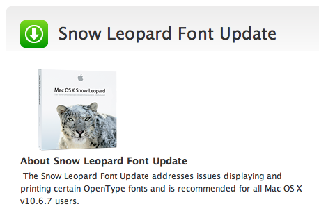 mac os x snow leopard update