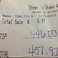 Waitress Gets $446 (€342) Tip, 70 Times Value of Order