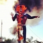Watch: 52-Foot Big Tex Catches Fire in Dallas, Texas