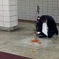 Watch: Company Brand Manager Eats Pasta Off Subway Floor